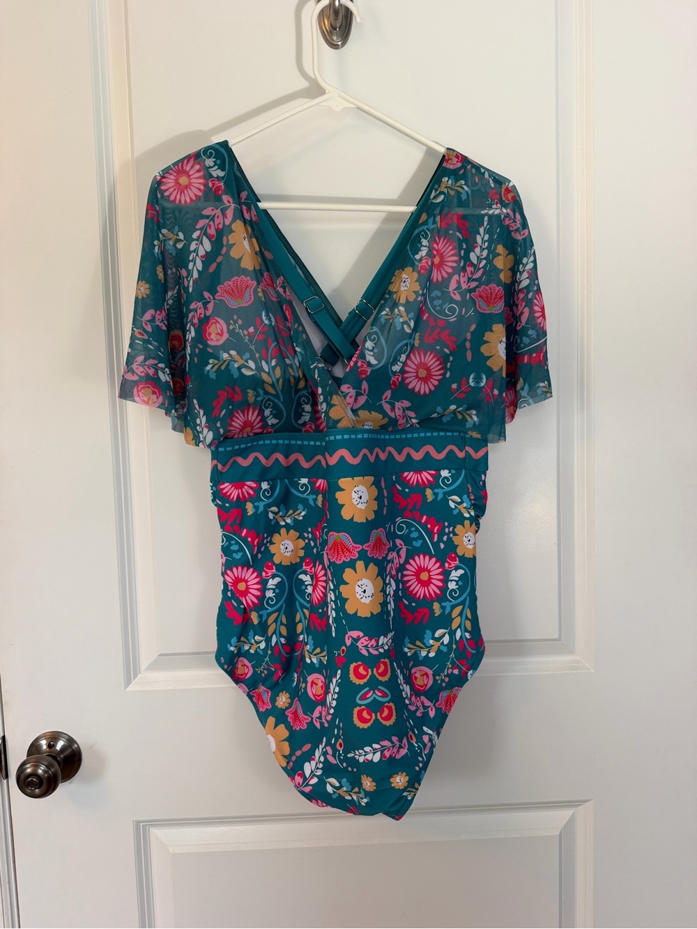 NWT BloomChic Emerald Green Floral Swim Sarong Dress - Picture 4 of 10